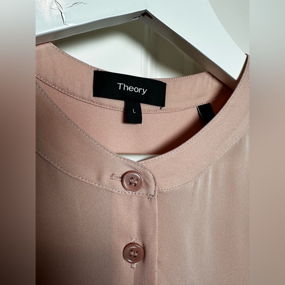Theory Women's Blush Button-Down Blouse - Picture 2 of 5